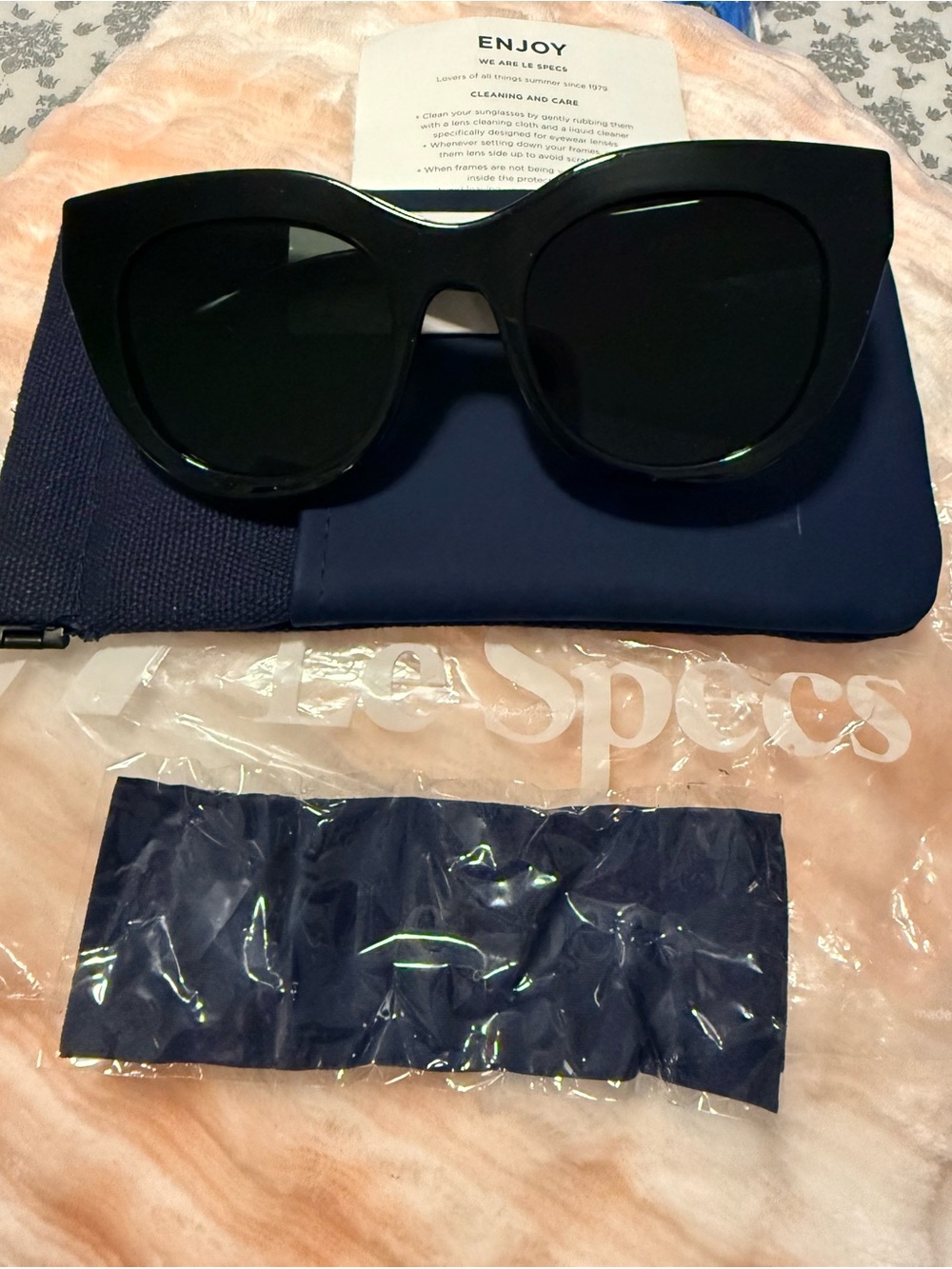 Le Specs Black Cat-Eye Sunglasses for Women